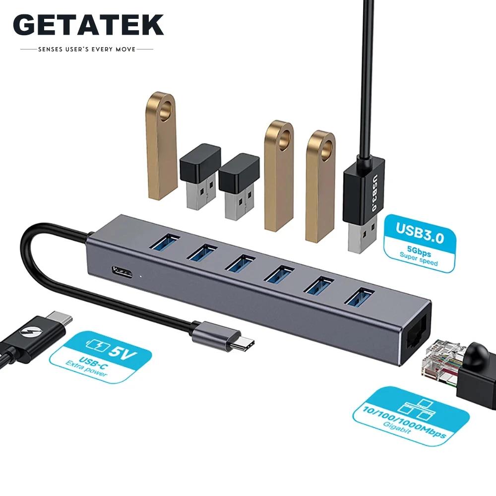 Getatek Ʈ ̺ HDD  콺 USB 3.0 , 8-in-1 USB , 6 USB 3.0 Ʈ, 5V ߰  ⰡƮ ̴ Ʈ